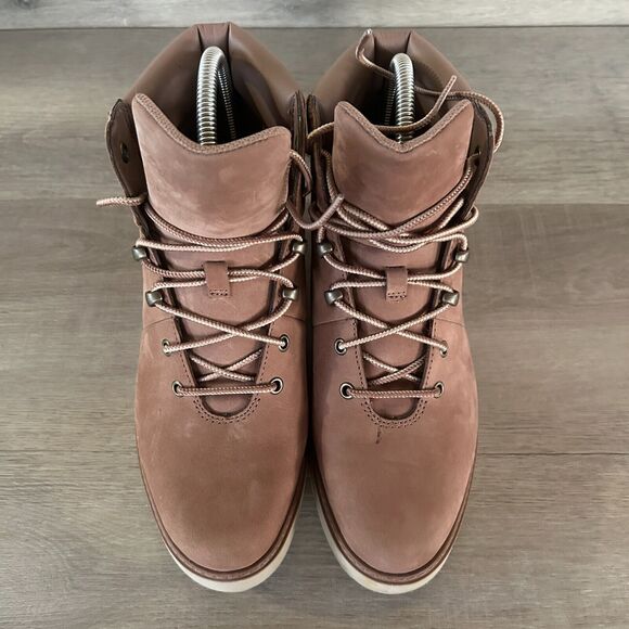 Timberland Womens Size 7 Keeley Field Mid Hiker Light Brown Nubuck Boots Shoes - Picture 3 of 10